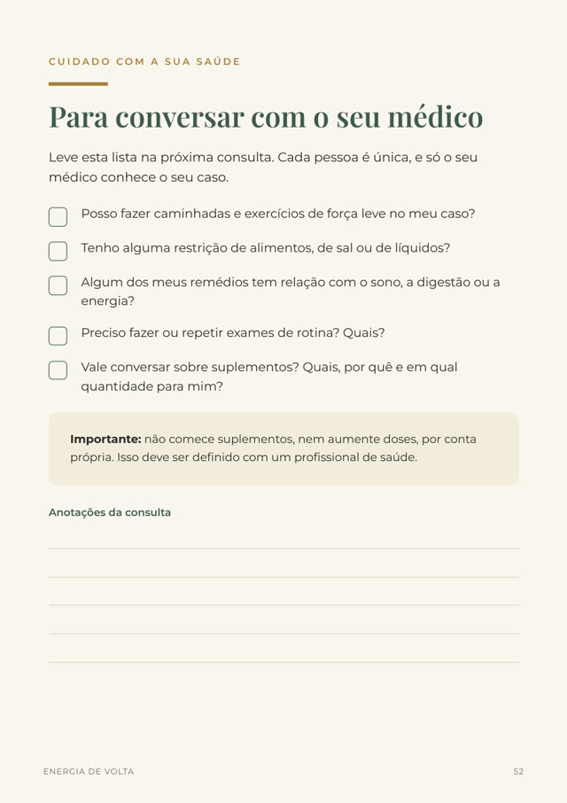 Página para conversar com o seu médico